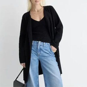 J. Crew Black Juliette Collarless Sweater-Blazer - M